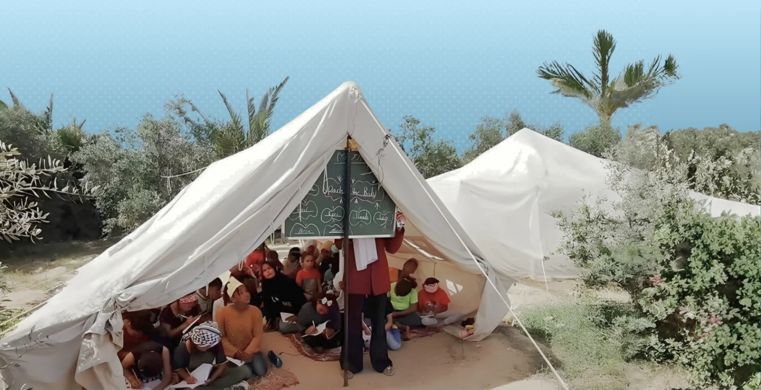 على وقع الرصاص: خيام تعليمية قرب الخط الأصفر