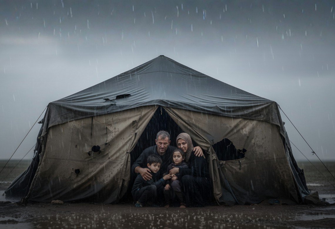 رذاذ أقوى من الرصاص: المطر يهدد حياة النازحين