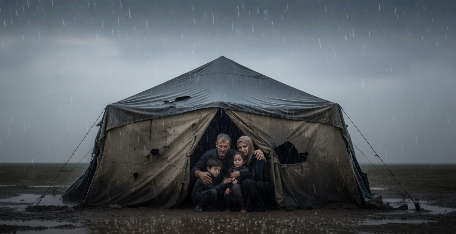 رذاذ أقوى من الرصاص: المطر يهدد حياة النازحين